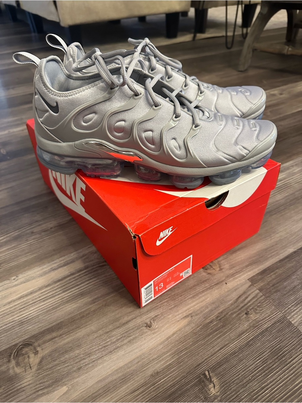 Nike VaporMax Plus, Wolf Grey/Dark Grey, Size 13 Men’s